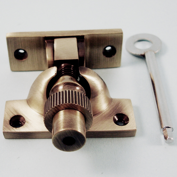 THD161L/AB • Locking • Antique Brass • Locking Brighton Pattern Sash Fastener